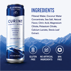 CURENT Blueberry Electrolyte Drink – Hydration + Recovery Sports Drink with Magnesium, Potassium, Calcium, Sea Salt & Coconut Water – Naturally Flavored – 16 oz