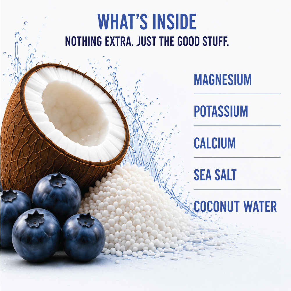 CURENT Blueberry Electrolyte Drink – Hydration + Recovery Sports Drink with Magnesium, Potassium, Calcium, Sea Salt & Coconut Water – Naturally Flavored – 16 oz