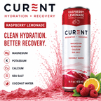 CURENT Raspberry Lemonade Electrolyte Drink – Hydration + Recovery Sports Drink with Magnesium, Potassium, Calcium, Sea Salt & Coconut Water – Naturally Flavored – 16 oz