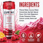 CURENT Raspberry Lemonade Electrolyte Drink – Hydration + Recovery Sports Drink with Magnesium, Potassium, Calcium, Sea Salt & Coconut Water – Naturally Flavored – 16 oz