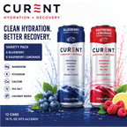 CURENT Variety Pack Electrolyte Drink – Hydration + Recovery Sports Drink with Magnesium, Potassium, Calcium, Sea Salt & Coconut Water – Naturally Flavored – 16 oz