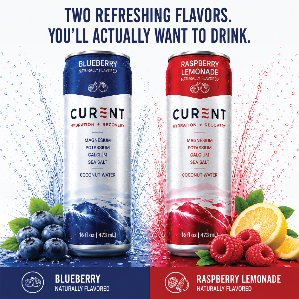 CURENT Variety Pack Electrolyte Drink – Hydration + Recovery Sports Drink with Magnesium, Potassium, Calcium, Sea Salt & Coconut Water – Naturally Flavored – 16 oz